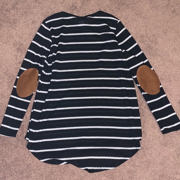 Libby black stripe elbow patch sweater - Picture 5 of 6